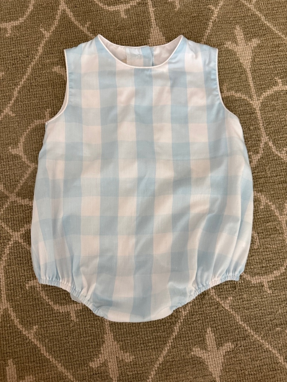 The Beaufort Bonnet Company Blue and White Gingham Baby Bubble 18-24 Months